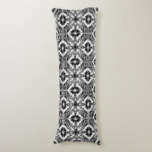 Coussins Longs Carreau marocain - noir sur fond blanc (Devant (Vertical))