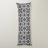 Coussins Longs Carreau marocain - noir sur fond blanc (Dos (Vertical))