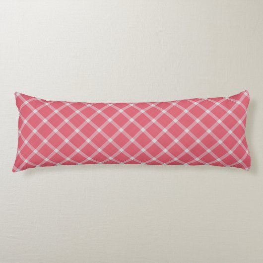 Coussins Longs Carreaux Gingham Rose Cranberry Foncé (Devant)