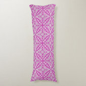 Coussins Longs Carreaux marocains - orchidée et blanc (Devant (Vertical))