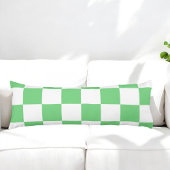 Coussins Longs Carreaux Retro Green Chessboard Y2K Motif esthétiq