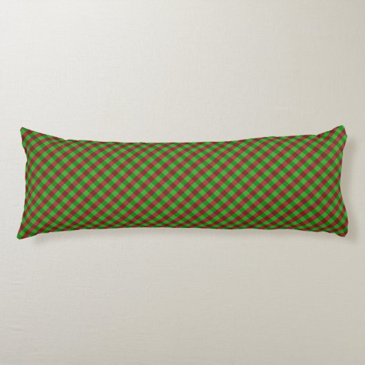 Coussins Longs Carreaux Rouges & Verts Pailletés (Devant)