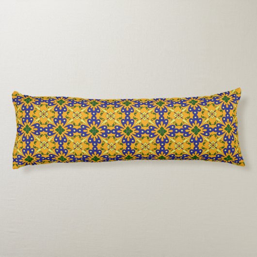 Coussins Longs Carrelage Bleu Orange Et Espagnol Jaune (Dos)