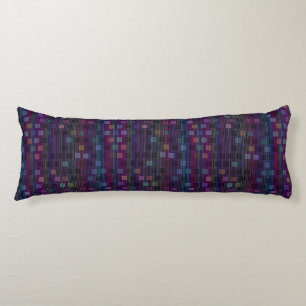 Coussins Longs Carrés bleus, verts, violets, roses avec des rayur