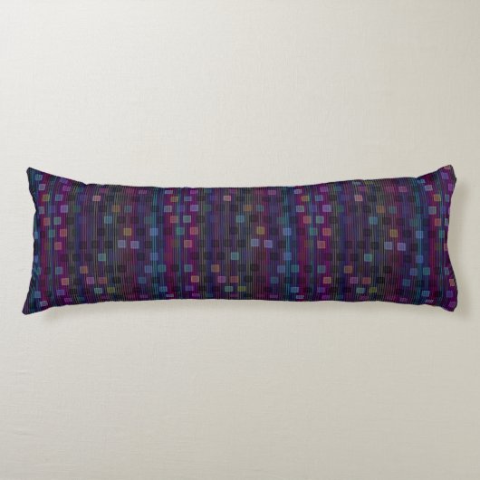 Coussins Longs Carrés bleus, verts, violets, roses avec des rayur (Devant)