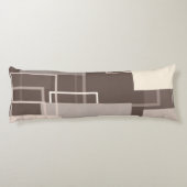 Coussins Longs Carrés géométriques - Chocolat et crème (Dos)