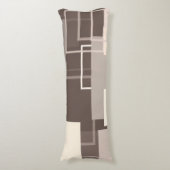 Coussins Longs Carrés géométriques - Chocolat et crème (Devant (Vertical))