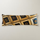 Coussins Longs Carrés noir et or (Dos)