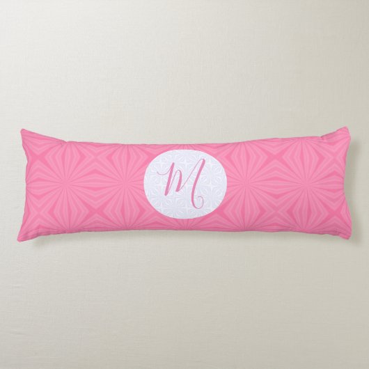 Coussins Longs Carrés ondulés rose clair Personnaliser Initiale  (Devant)