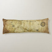 Coussins Longs Carte ancienne des Caraïbes (Dos)