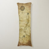 Coussins Longs Carte ancienne des Caraïbes (Devant (Vertical))