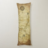 Coussins Longs Carte ancienne des Caraïbes (Dos (Vertical))