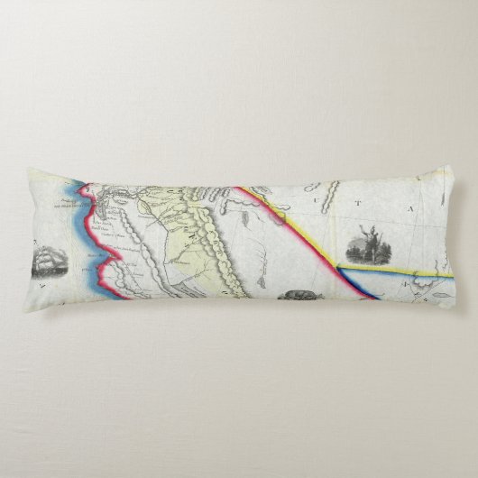 Coussins Longs Carte de la Californie (Devant)