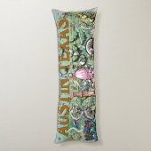 Coussins Longs Carte des loisirs d'Austin Texas (Dos (Vertical))