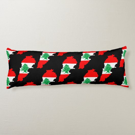 Coussins Longs Carte du Liban avec drapeau (Dos)