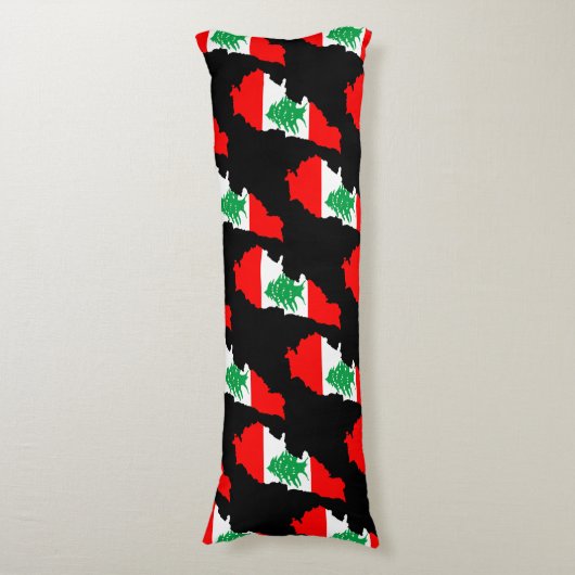 Coussins Longs Carte du Liban avec drapeau (Devant (Vertical))