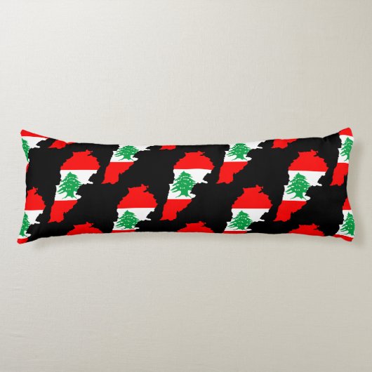 Coussins Longs Carte du Liban avec drapeau (Devant)