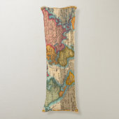 Coussins Longs Carte du monde 1700s Antique Continents (Devant (Vertical))