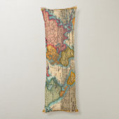 Coussins Longs Carte du monde 1700s Antique Continents (Dos (Vertical))