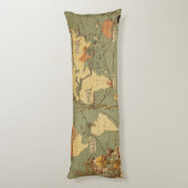 Coussins Longs Carte du monde Antique 1886 Illustré (Dos (Vertical))