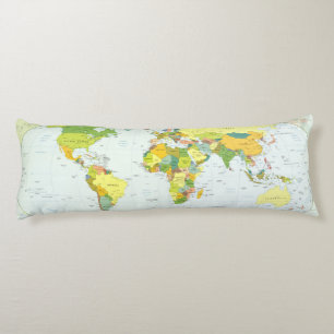 Coussins Longs Carte du monde Atlas Poster Politique : Décoration