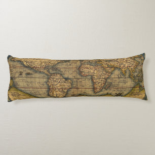 Coussins Longs Carte du monde d'Ortelius 1570 : Cartographie anti