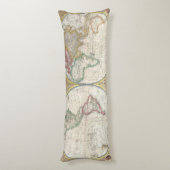 Coussins Longs Carte du monde du voyage vintage (Dos (Vertical))