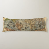 Coussins Longs Carte du monde Forlani Antiquev 1565 Renaissance (Devant)