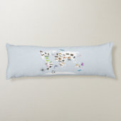 Coussins Longs Carte du monde pour enfants Animaux (Dos)