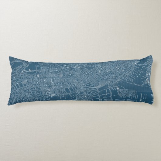 Coussins Longs Carte graphique de Boston (Devant)