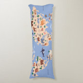 Coussins Longs Carte Kids World mignonne Whimsical Modern (Devant (Vertical))