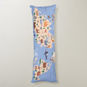 Coussins Longs Carte Kids World mignonne Whimsical Modern (Dos (Vertical))