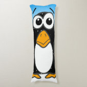 Coussins Longs Carton en pingouin mignon illustré bleu (Devant (Vertical))