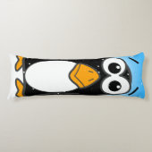 Coussins Longs Carton en pingouin mignon illustré bleu (Devant)