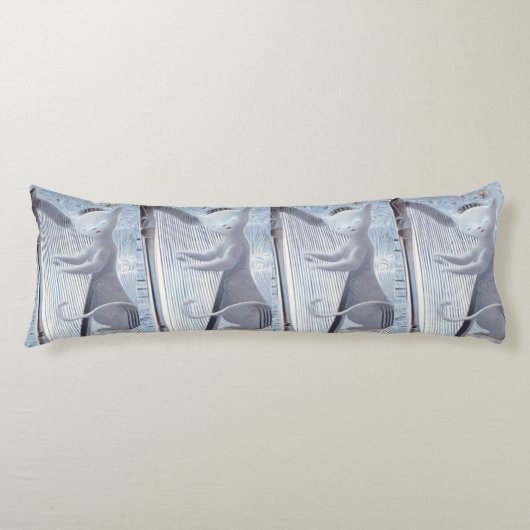 Coussins Longs Celestial Cat Harp – Dreamy Body Pillow (Devant)