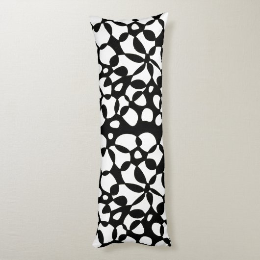 Coussins Longs Cells Abstraction Black White (Dos (Vertical))