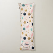 Coussins Longs Cercle Abstrait Gold & Colorful Brushstroke (Dos (Vertical))