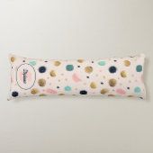 Coussins Longs Cercle Abstrait Gold & Colorful Brushstroke (Devant)