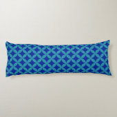 Coussins Longs Cercle Rosette Lattice bleu bleu marine rétro (Dos)
