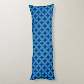 Coussins Longs Cercle Rosette Lattice bleu bleu marine rétro (Dos (Vertical))