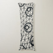 Coussins Longs Cercles Abstraits noirs et blancs (Devant (Vertical))