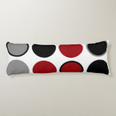 Coussins Longs Cercles rouges, noirs et gris (Dos)