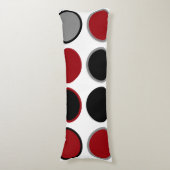 Coussins Longs Cercles rouges, noirs et gris (Devant (Vertical))