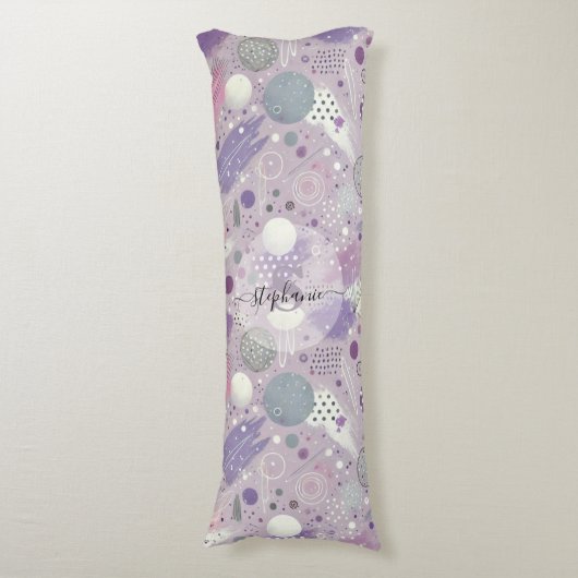 Coussins Longs Cercles violets Abstraits avec accents de bandes d (Devant (Vertical))