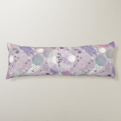 Coussins Longs Cercles violets Abstraits avec accents de bandes d (Devant)