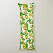 Coussins Longs Cerises jaunes sur blanc (Dos (Vertical))