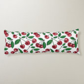 Coussins Longs Cerises rouges sur blanc (Dos)