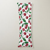 Coussins Longs Cerises rouges sur blanc (Devant (Vertical))