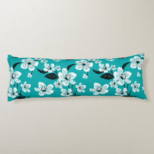 COUSSINS LONGS CERISIER EN FLEURS - SAKURA (TURQUOISE)