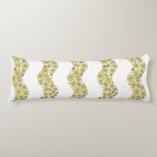 Coussins Longs Chaîne de marguerite Fleur laide rayures jaune (Devant)